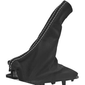 Synthetic Leather E Brake Boot Compatible with Ford Mustang 15-20 (Black, White Stitch) in Kuwait