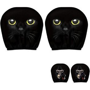Halloween Scary Eyes Car Headrest Covers - Soft Fabric Breathable Seat Protector for Most Cars, Trucks, SUV Models (Black Cat) in Kuwait