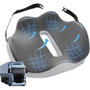 VUSIGN X-Large Seat Cushion for Truck & Car Drivers, Memory Foam Seat Cushion for Long Driving, Sciatica & Tailbone Pain Relief, Ergonomic Back Support Cushion with Non-Slip Bottom & Washable Cover in Kuwait