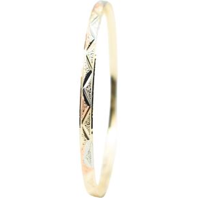Tribal Arrow Tri-Tone Rose Gold, Yellow Golden, & Silver Tone Bangle Cuff Bracelet, Gold Filled, 2.5" Inch Diameter in Kuwait