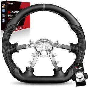 Steering Wheel for Chevy Corvette C5 1997-2004 Hydro-Dip Carbon Fiber D-shaped Flat-bottom Steering Wheel Preforated Leather Grip Hand-Stitched Compatible with Corvette C5 Base Z06 in Kuwait