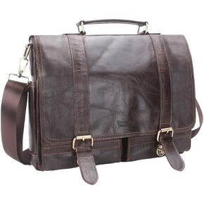 Men's Leather Briefcas Cowhide States Retro Handbag Compartment Shoulder Bag in Kuwait