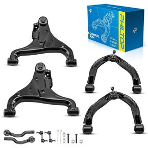 PHILTOP 8Pcs Front Upper + Lower Control Arms W/Ball Joint Fit for Nissan TITAN 2004-2015 Armada 2005-2015 Pathfinder Armada 2004 INFINITI QX56 2004-2010, 2 Sway Bar End Link, 2 Outer Tie Rod End in Kuwait