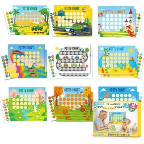 HAJOROM Potty Training Chart for Toddlers – Deluxe 9-Theme Reward System with 567 Stickers, Complete Potty Training Set (Magic Collection) in Saudi Arabia