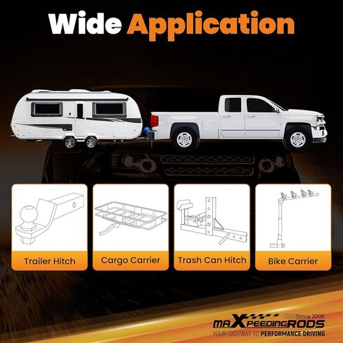 جهاز استقبال وصلة المقطورة maxpeedingrods فئة 3، جهاز استقبال 2 بوصة، وصلة سحب خلفية لسيارة Land Rover LR4 2010-2016، لسيارة Range Rover Sport 2006-2013، 5000 LBS GTW (أسود) in Saudi Arabia