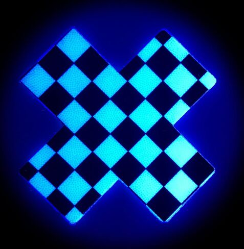 Plus X: Black & White Checker Cross Nipple Pasties by Pastease o/s in Kuwait
