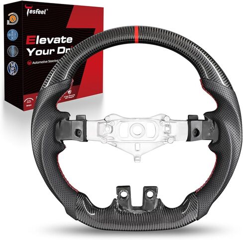 Steering Wheel, Full Leather D-Shaped Flat-Bottom Steering Wheel for Dodge/Jeep Grand Cherokee/SXT/GT/RT/SRT/HELLCAT 15-24, Perforated Leather Grip, Premium Replacement Auto Steering Wheel in Saudi Arabia