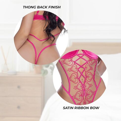 Teddy Lingerie For Women Roma Queen Of Hearts Shelf Cup Lace Teddy Sexy Outfit Women Intimate Wear Valentines Set in Saudi Arabia