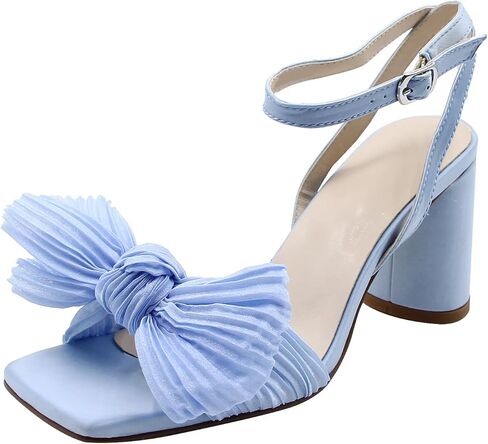 Women's Bow Knot Chunky Heeled Sandals Open Toe Ankle Strap Buckle Comfortable Dress Heels Wedding Party Formal Occasions Shoes in Saudi Arabia