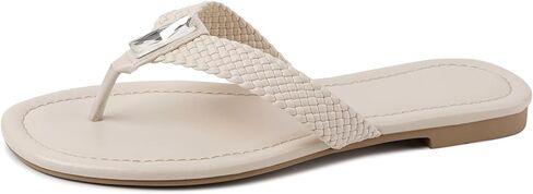 Women's Flip Flops Flat Thong Sandals for Women Round Toe Slip On Beach Sandals Comfortable Flat Heel Slippers Soft Woven Straps Embellished Gemstone Cute Dressy Casual in Saudi Arabia