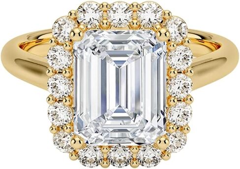 1-3 قيراط مويسانيتي خاتم الخطوبة عديم اللون VVS1 10K 14K 18K الصلبة الذهب و 925 الفضة الاسترليني هالة مويسانيتي خاتم الخطوبة هدية عيد الميلاد للنساء in Kuwait