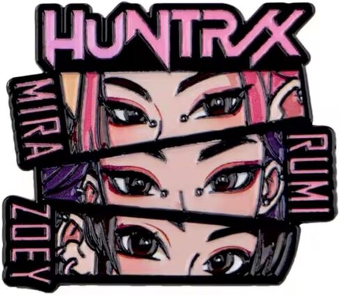 Pinstant Korean Pop Cartoon Anime Demon Hunters Movie Music Group Team Mira Rumi Zoey 1.6" Enamel Pin Badge in Saudi Arabia