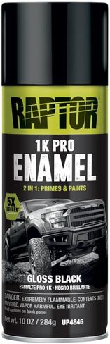 RAPTOR 1K Pro Enamel Paint, Professional Grade Automotive Spray Paint, Paints & Primes, Tough & Durable Finish, Easy-To-Use, 10 oz, Gloss Black in Kuwait