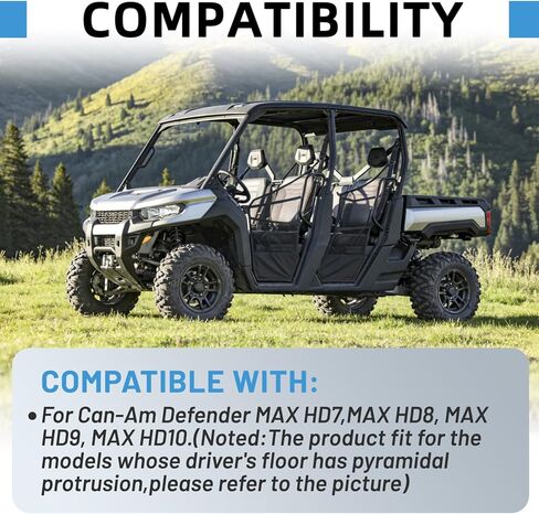 Upgraded Floor Mats Compatible with 2016-2025 Can-Am Defender MAX HD7 HD8 HD9 HD10 Anti-Slip All-Weather Protection Rubber Floor Liners for Front and Rear Seats in Saudi Arabia