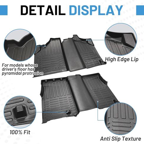 Upgraded Floor Mats Compatible with 2016-2025 Can-Am Defender MAX HD7 HD8 HD9 HD10 Anti-Slip All-Weather Protection Rubber Floor Liners for Front and Rear Seats in Saudi Arabia