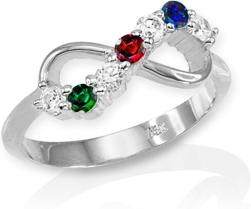 High Polish 925 Sterling Silver Halfway CZ Personalized Mix-and-Match Infinity Ring in Saudi Arabia