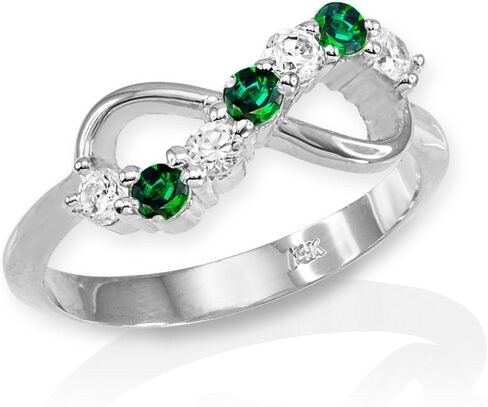 High Polish 925 Sterling Silver Halfway CZ Personalized Mix-and-Match Infinity Ring in Saudi Arabia