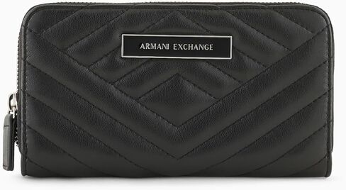 Armani Exchange Women's Victoria Zip Around Bag, Black, One Size in Saudi Arabia