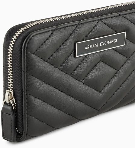 Armani Exchange Women's Victoria Zip Around Bag, Black, One Size in Saudi Arabia