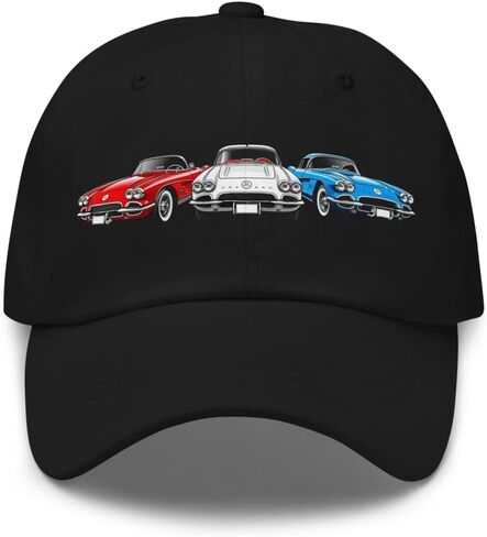 1961 Corvette Dad Hat – Red White & Blue Classic C1 Sports Car Cap in Saudi Arabia