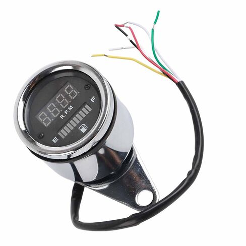 Motorcycle Digital Tachometer Tacho Speedometer Gauge Premium Stainless Steel Round Dial High Precision RPM Meter for 1 Cylinder 2 Cylinder Bikes Silver 60mm in Kuwait