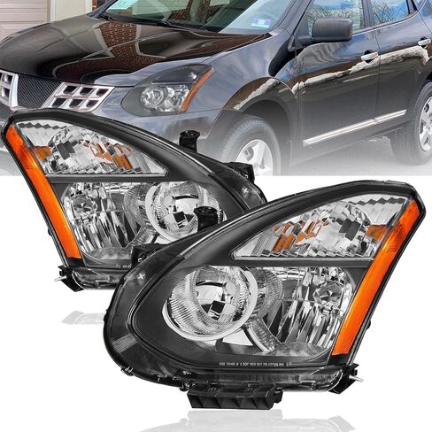 2008 2009 2010 2011 2012 2013 Rogue Headlights Assembly Replacement for 08-13 Rogue, 14-15 Rogue Select Headlamp & Corner Lights, Black Housing Clear Lens, L+R in Saudi Arabia