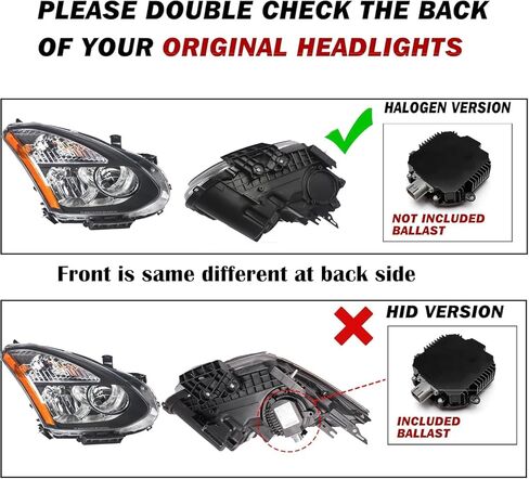 2008 2009 2010 2011 2012 2013 Rogue Headlights Assembly Replacement for 08-13 Rogue, 14-15 Rogue Select Headlamp & Corner Lights, Black Housing Clear Lens, L+R in Saudi Arabia