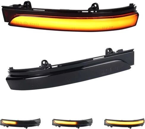 مصابيح إشارة الانعطاف الجانبية المتسلسلة LED متوافقة مع VW Jetta MK6 SE 2011 2012 2013 2014 2015 2016 2017 2018، وميض مؤشر مرآة ديناميكي، حزمة من 2 in Kuwait