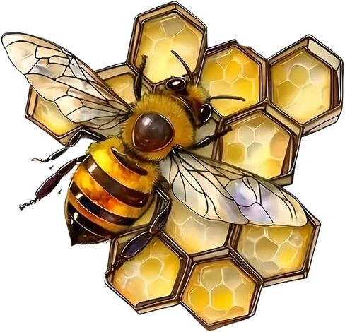 Honeycomb Bee Vinyl Sticker, 2 Pack, Waterproof Decorative Decal for Cars, Laptops, Windows, Walls, SUVs, Trucks, Vans E019 in Kuwait