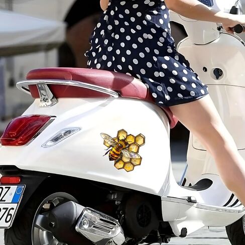 Honeycomb Bee Vinyl Sticker, 2 Pack, Waterproof Decorative Decal for Cars, Laptops, Windows, Walls, SUVs, Trucks, Vans E019 in Kuwait