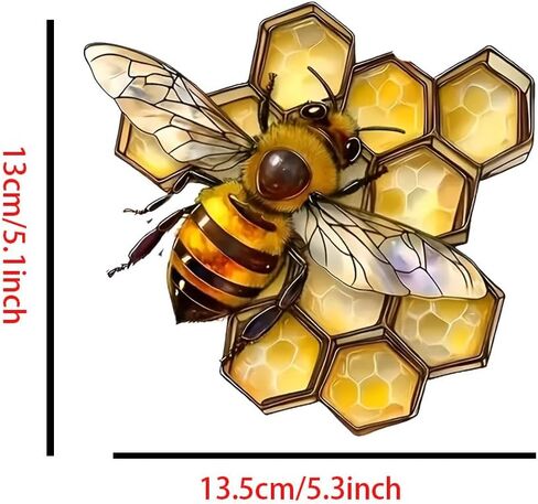 Honeycomb Bee Vinyl Sticker, 2 Pack, Waterproof Decorative Decal for Cars, Laptops, Windows, Walls, SUVs, Trucks, Vans E019 in Kuwait