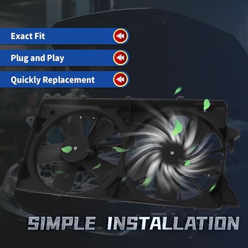 Engine Radiator Cooling Fan Assembly Compatible with 150 Expedition Navigator 2010-2017 3.5L 3.7L 4.6L 5.0L 5.4L 6.2L Replace AL3Z8C607A BL3Z8C607B AL3Z-8C607-A with Controller Shroud in Saudi Arabia