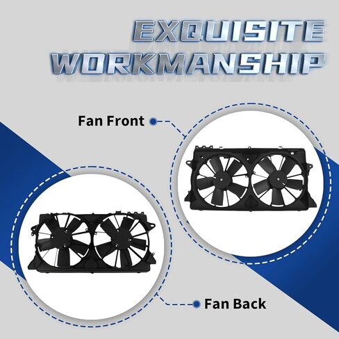 Engine Radiator Cooling Fan Assembly Compatible with 150 Expedition Navigator 2010-2017 3.5L 3.7L 4.6L 5.0L 5.4L 6.2L Replace AL3Z8C607A BL3Z8C607B AL3Z-8C607-A with Controller Shroud in Saudi Arabia