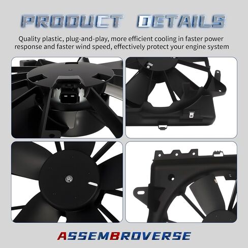 Engine Radiator Cooling Fan Assembly Compatible with 150 Expedition Navigator 2010-2017 3.5L 3.7L 4.6L 5.0L 5.4L 6.2L Replace AL3Z8C607A BL3Z8C607B AL3Z-8C607-A with Controller Shroud in Saudi Arabia