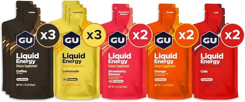 GU Energy Liquid Energy Gel With Complex Carbohydrates, Vegan, Gluten-Free and Dairy-Free On-the-Go Energy for Any Workout, 12-Count, Assorted Flavors in Saudi Arabia