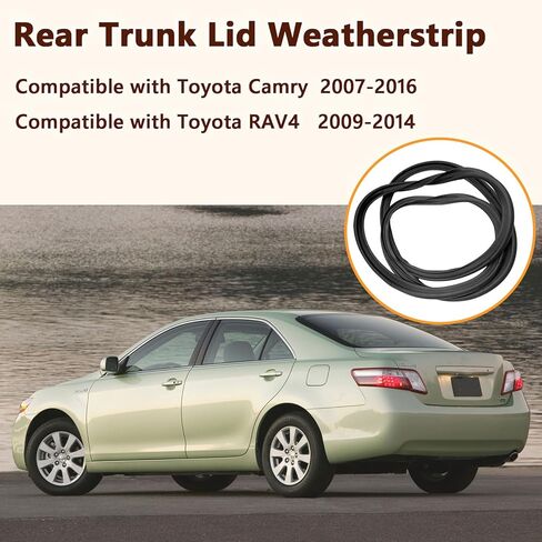 Rear Trunk Lid Weatherstrip Rubber Gasket Seal Fit for Toyota Camry 2007-2016 & RAV4 2009-2014, Weatherstripping Seal Replace 64461-06060 6446106060 64461-33070 6446133070 in Kuwait