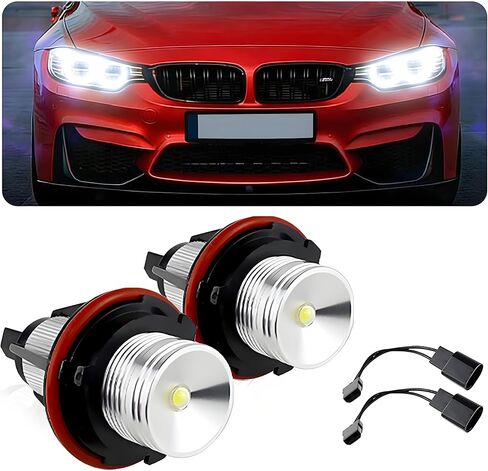 2 قطعة عيون الملاك خاتم على شكل هالة ماركر ضوء لمبة Canbus لسيارات BMW 1-5-6-7series 2000-2006 E87 E39 E60 E61 E63 E64 E65 E66 X3 X5 اكسسوارات السيارات in Kuwait