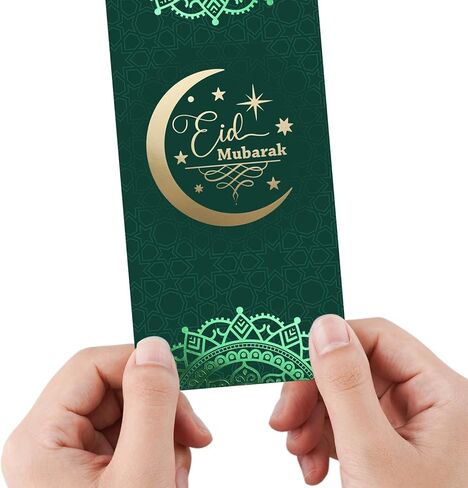 Fancy Land 18PCS Eid Mubarak Greeting Cards with Envelopes Gold Foil Eid Money Holder Cards Ramadan EID Religious Cards Party Favors in Saudi Arabia