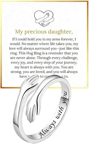 Stainless Steel Hug Ring for Hope Rings Adjustable Inspirational Ring Jewelry Mothers Day Birthday Gifts for Daughters Mom Sister Wife Friends Grandma in Saudi Arabia