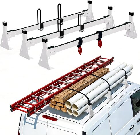 رف سلم لسيارة فان يناسب سيارة Ford Transit Connect 2014-On، رف سقف لشاحنة البضائع لا يتطلب الحفر (غير مناسب لسيارة Ford Transit كاملة الحجم)، 3 أشرطة متقاطعة، 800 رطل in Kuwait