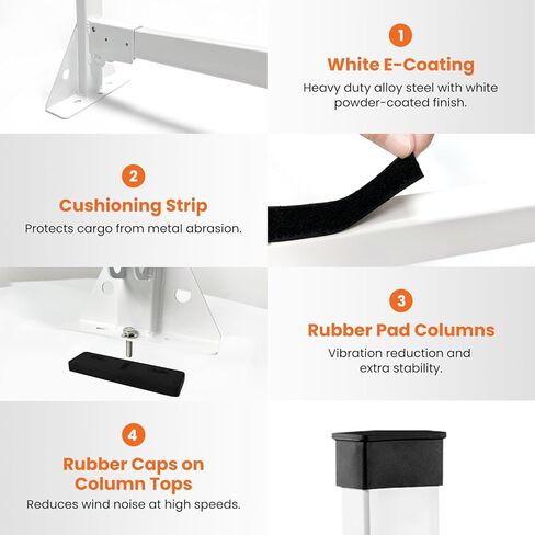 رف سلم لسيارة فان يناسب سيارة Ford Transit Connect 2014-On، رف سقف لشاحنة البضائع لا يتطلب الحفر (غير مناسب لسيارة Ford Transit كاملة الحجم)، 3 أشرطة متقاطعة، 800 رطل in Kuwait