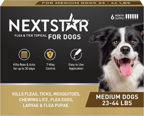 الوقاية من البراغيث والقراد للكلاب، طاردة، ومتحكمة، قطرات موضعية مقاومة للماء سريعة المفعول للكلاب الكبيرة، 3 جرعات شهرية in Kuwait