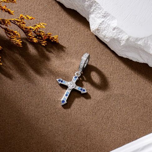 ROMANTICWORK حلية متقاطعة لسوار 925 فضة سهم خرزة دلايات صليب مجوهرات للنساء زوجة عيد ميلاد عيد الميلاد in Kuwait