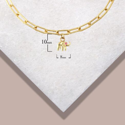 Fine 10k Yellow Gold Lucky Charm Symbols Paperclip Chain Link Bracelet (Size 7.5) in Saudi Arabia