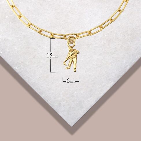 Fine 10k Yellow Gold Lucky Charm Symbols Paperclip Chain Link Bracelet (Size 7.5) in Saudi Arabia