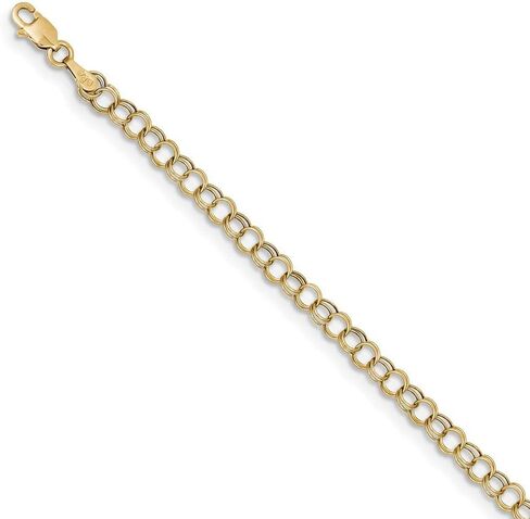 Roy Rose Jewelry 10K Yellow Gold Hollow Double Link Charm Bracelet ~ length: 7 inches in Saudi Arabia