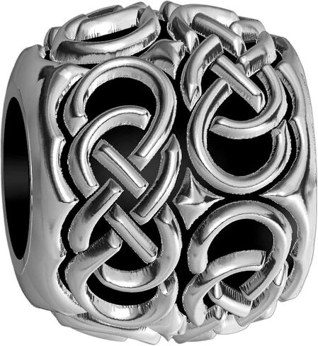 Repeating Double Infinity Symbol Charm Bracelet Bead in 14K White gold in Kuwait