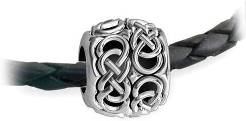 Repeating Double Infinity Symbol Charm Bracelet Bead in 14K White gold in Kuwait