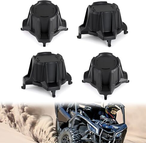 4 قطع أغطية محور العجلة السوداء UTV أغطية حافة مركزية لملحقات Can-Am Maverick X3 Turbo R 2017-2020، أغطية غبار محور حماية الغبار، تحل محل OEM #705401841 in Kuwait