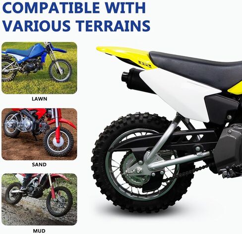 2.5-10 10 Inch Rear Wheel Tire and Rim 12mm Bearing 1.4 x 10 And Drum Brake With 420 37T Sprocket for 50/70/ 90/110cc BBR50 DRZ70 TTR50 DRZ50 CRF50 PW50 TTR50 Chinese SSR Dirt Pit Bike ATVs in Kuwait